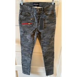 Etienne Marcel Classic Camo‎ Multi Zip Skinny Jeans Size 28 EM7034